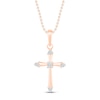 Thumbnail Image 1 of Diamond Cross Necklace 1/20 ct tw 10K Rose Gold 19&quot;