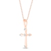 Thumbnail Image 2 of Diamond Cross Necklace 1/20 ct tw 10K Rose Gold 19&quot;