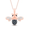 Thumbnail Image 1 of Black & White Diamond Bee Necklace 1/8 ct tw 10K Rose Gold 18&quot;