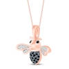 Thumbnail Image 2 of Black & White Diamond Bee Necklace 1/8 ct tw 10K Rose Gold 18&quot;