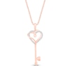 Thumbnail Image 1 of Diamond Heart Key Necklace 1/15 ct tw 10K Rose Gold 18&quot;