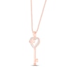 Thumbnail Image 2 of Diamond Heart Key Necklace 1/15 ct tw 10K Rose Gold 18&quot;