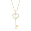 Thumbnail Image 0 of Diamond Heart Key Necklace 1/15 ct tw 10K Yellow Gold 18"