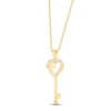 Thumbnail Image 1 of Diamond Heart Key Necklace 1/15 ct tw 10K Yellow Gold 18"