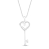 Thumbnail Image 0 of Diamond Heart Key Necklace 1/15 ct tw 10K White Gold 18"