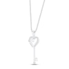 Thumbnail Image 1 of Diamond Heart Key Necklace 1/15 ct tw 10K White Gold 18"