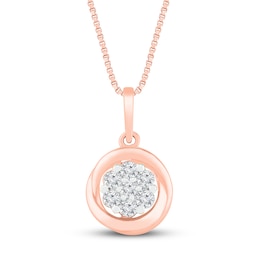 Diamond Necklace 1/6 ct tw 10K Rose Gold 18&quot;