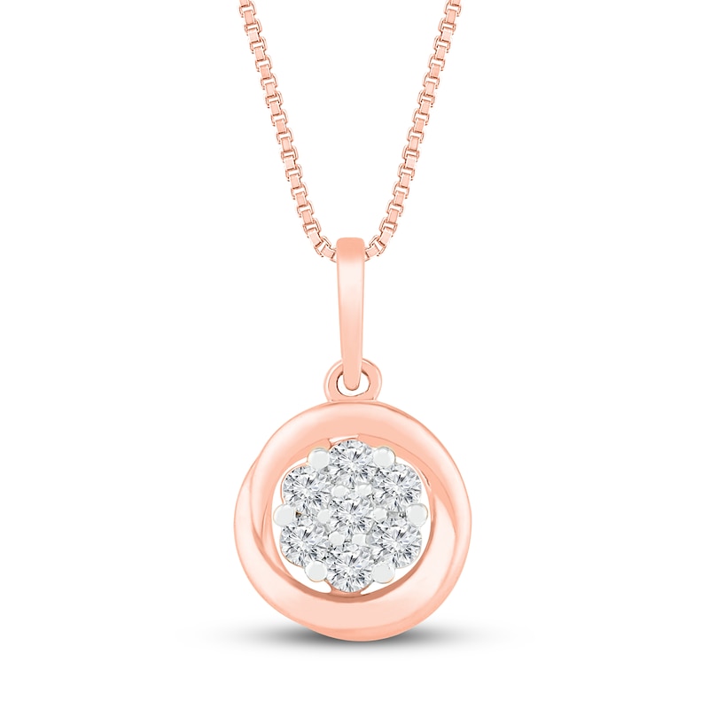 Main Image 1 of Diamond Necklace 1/6 ct tw 10K Rose Gold 18&quot;