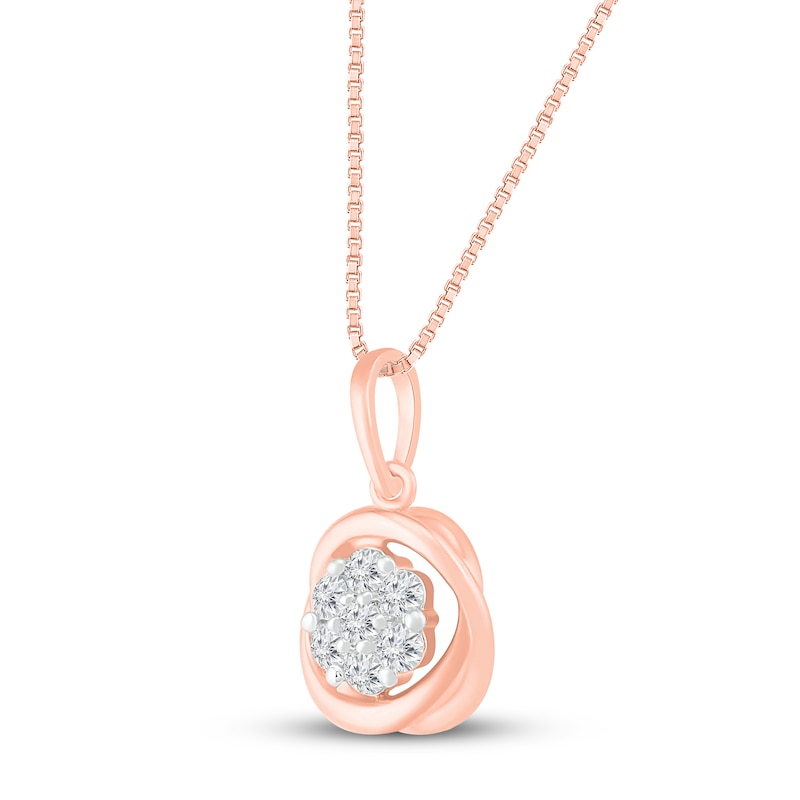 Main Image 2 of Diamond Necklace 1/6 ct tw 10K Rose Gold 18&quot;