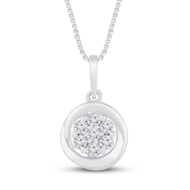 Main Image 1 of Diamond Necklace 1/6 ct tw 10K White Gold 18&quot;