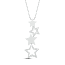 Diamond Star Necklace 1/10 ct tw 10K White Gold 18&quot;