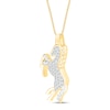 Thumbnail Image 1 of Diamond Unicorn Necklace 1/8 ct tw 10K Yellow Gold 18"