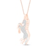 Thumbnail Image 2 of Diamond Unicorn Necklace 1/8 ct tw 10K Rose Gold 18&quot;