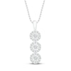 Thumbnail Image 1 of Three-stone Diamond Necklace 1/3 ct tw 10K White Gold 19&quot;