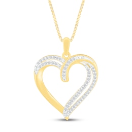 Diamond Heart Necklace 1/6 ct tw 10K Yellow Gold 18&quot;