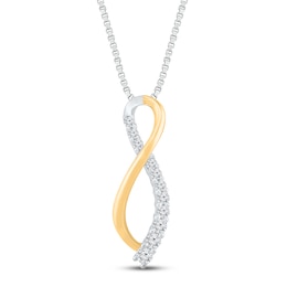 Diamond Necklace 1/5 ct tw 10K Two-Tone Gold 18&quot;