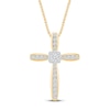Thumbnail Image 0 of Diamond Cross Necklace 1/4 ct tw 10K Yellow Gold 18"