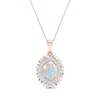 Thumbnail Image 0 of Opal Necklace 1/4 ct tw Diamonds 10K Rose Gold 18"