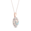 Thumbnail Image 1 of Opal Necklace 1/4 ct tw Diamonds 10K Rose Gold 18"