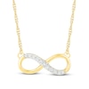 Thumbnail Image 1 of Diamond Infinity Necklace 1/20 ct tw Round-cut 10K Yellow Gold 18.5&quot;