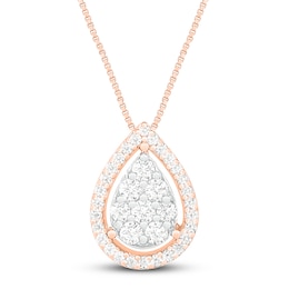 Diamond Necklace 1/4 ct tw 10K Rose Gold 18&quot;