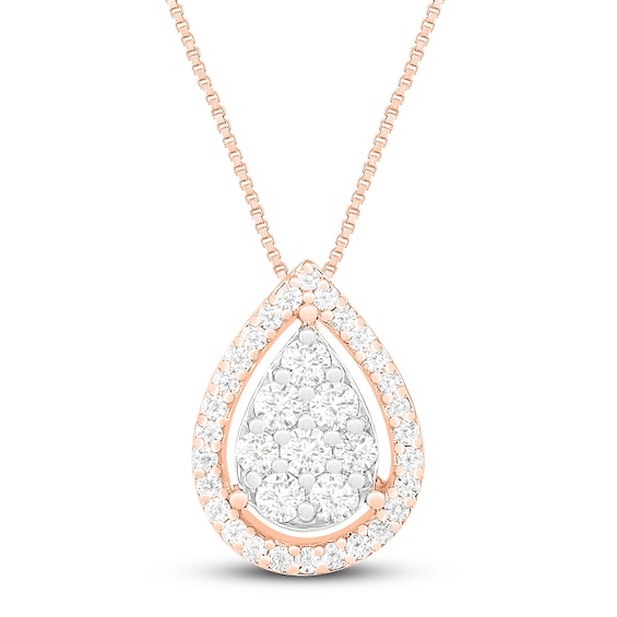 Diamond Necklace 1/4 ct tw 10K Rose Gold 18"