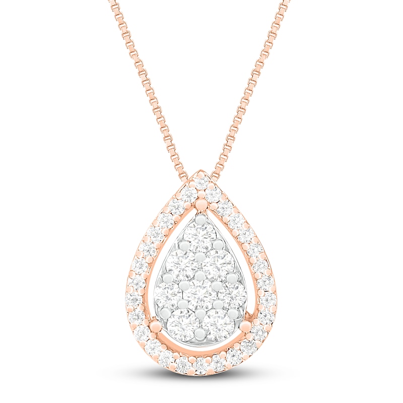 Main Image 1 of Diamond Necklace 1/4 ct tw 10K Rose Gold 18&quot;