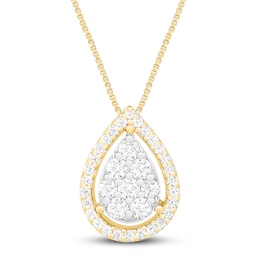 Diamond Necklace 1/4 ct tw 10K Yellow Gold 18&quot;