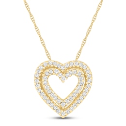 Diamond Heart Necklace 1/8 ct tw 10K Yellow Gold 18&quot;
