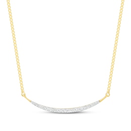 Diamond Necklace 1/5 ct tw Round-cut 10K Yellow Gold 18&quot;