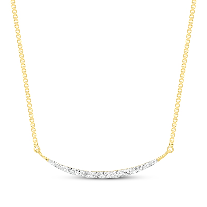 Main Image 1 of Diamond Necklace 1/5 ct tw Round-cut 10K Yellow Gold 18&quot;