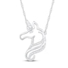 Thumbnail Image 0 of Diamond Unicorn Necklace 1/20 ct tw Round-cut Sterling Silver 18"