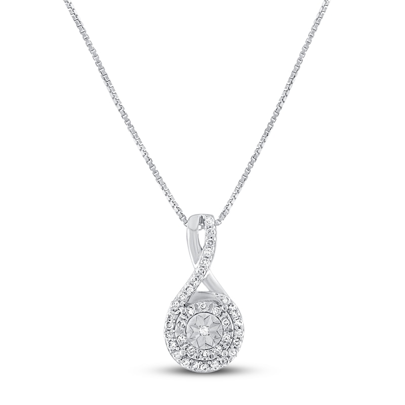 Main Image 1 of Diamond Necklace 1/6 ct tw Sterling Silver 16&quot;