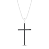 Thumbnail Image 1 of Black Diamond Cross Necklace 1/6 ct tw Sterling Silver 18&quot;