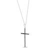 Thumbnail Image 2 of Black Diamond Cross Necklace 1/6 ct tw Sterling Silver 18&quot;