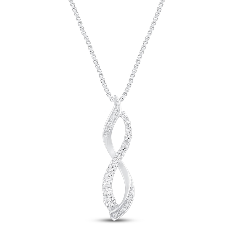 Main Image 1 of Diamond Necklace 1/3 ct tw 10K White Gold