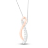 Thumbnail Image 2 of Diamond Infinity Necklace 1/5 ct tw Sterling Silver and 10K Rose Gold