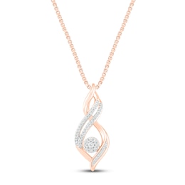 Diamond Infinity Necklace 1/5 ct tw 10K Rose Gold