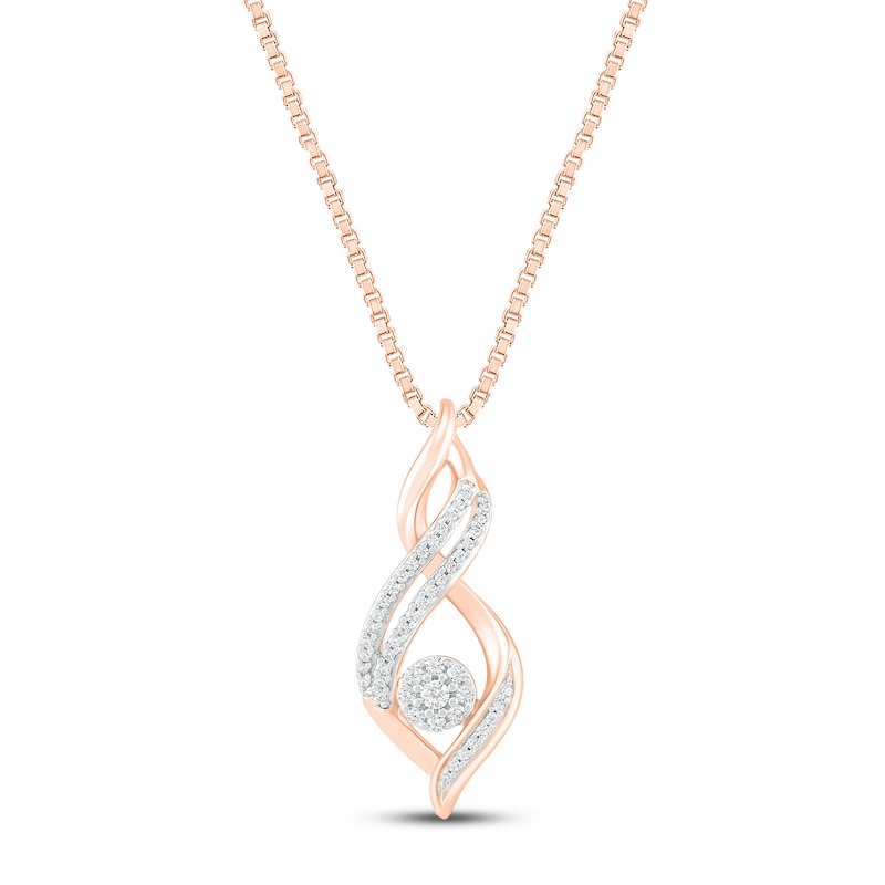 Main Image 1 of Diamond Infinity Necklace 1/5 ct tw 10K Rose Gold