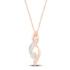 Thumbnail Image 2 of Diamond Infinity Necklace 1/5 ct tw 10K Rose Gold