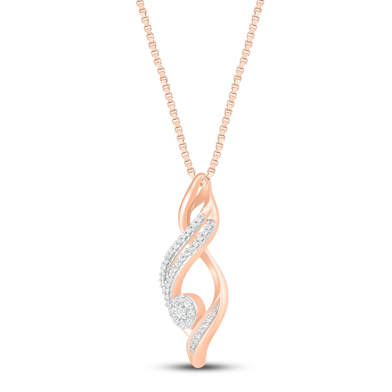 Main Image 2 of Diamond Infinity Necklace 1/5 ct tw 10K Rose Gold