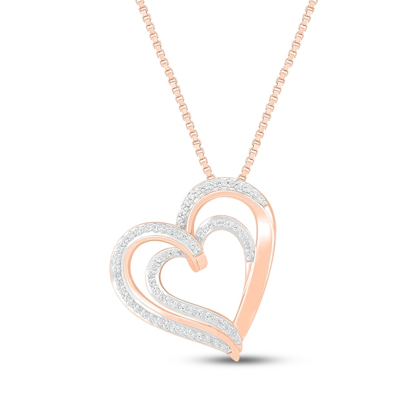 Diamond Heart Necklace 1/5 ct tw 10K Rose Gold