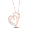 Thumbnail Image 2 of Diamond Heart Necklace 1/5 ct tw 10K Rose Gold