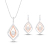 Thumbnail Image 1 of Diamond Necklace & Earrings Boxed Set 3/8 ct tw Round-cut Sterling Silver & 10K Rose Gold 18&quot;