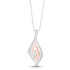 Thumbnail Image 2 of Diamond Necklace & Earrings Boxed Set 3/8 ct tw Round-cut Sterling Silver & 10K Rose Gold 18&quot;