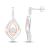 Thumbnail Image 4 of Diamond Necklace & Earrings Boxed Set 3/8 ct tw Round-cut Sterling Silver & 10K Rose Gold 18&quot;