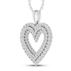 Thumbnail Image 2 of Diamond Heart Necklace 1 ct tw 10K White Gold 18&quot;