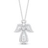 Thumbnail Image 1 of Diamond Angel Necklace 1/3 ct tw Round & Baguette 10K White Gold 18&quot;