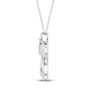 Thumbnail Image 2 of Diamond Angel Necklace 1/3 ct tw Round & Baguette 10K White Gold 18&quot;