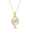 Thumbnail Image 0 of Diamond Necklace 1/8 ct tw Round & Baguette 10K Two-Tone Gold 18"